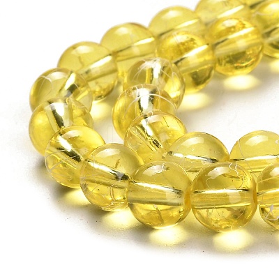 Drawbench Transparent Glass Round Beads Strands X-GLAD-Q012-8mm-06-1