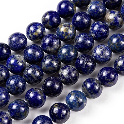 Natural Lapis Lazuli Round Beads Strands G-I181-09-10mm-1