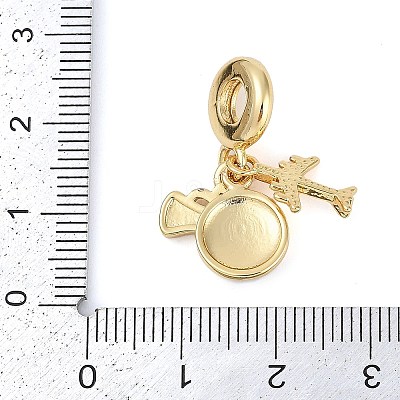 Rack Plating Brass Enamel European Dangle Charms KK-P287-12G-1