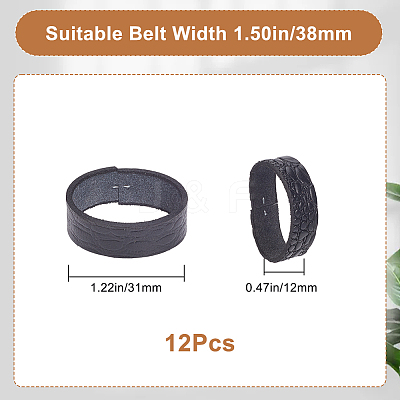 4 Sets Cowhide Belt Loop Keepers & Iron Findings FIND-GF0007-61B-02-1