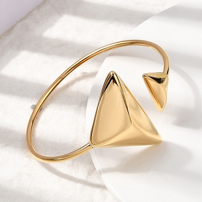 304 Stainless Steel Cuff Bangles BJEW-Z166-04G-1