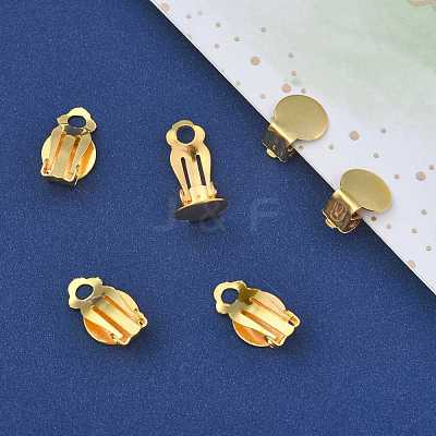 Iron Clip-on Earring Settings IFIN-R204-09G-1
