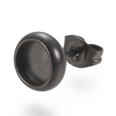304 Stainless Steel Stud Earring Settings STAS-K202-05B-B-1