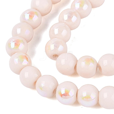 Electroplate Opaque Glass Beads Strands EGLA-Q132-6MM-01C-02-1