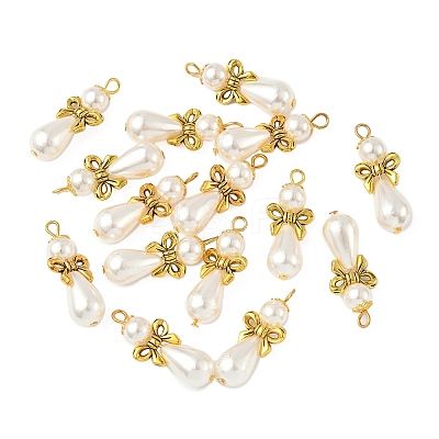 20Pcs Imitation Pearl Acrylic & Alloy Pendants PALLOY-JF03896-1