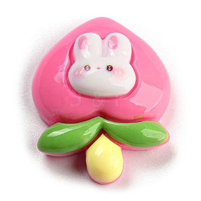 Rabbit Theme Opaque Resin Cabochons RESI-C042-01A-1
