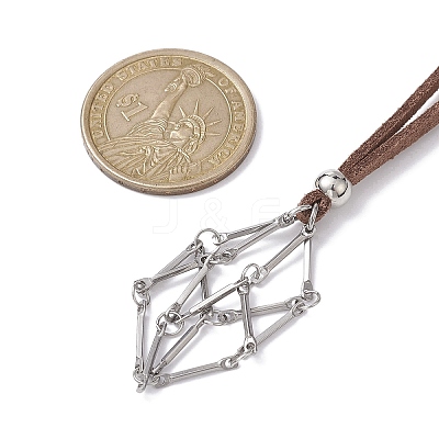 Crystal Holder Cage Necklace NJEW-JN04587-02-1