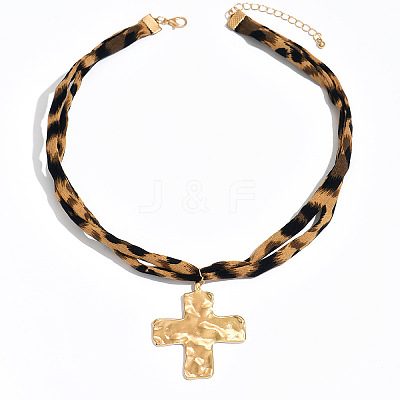 Summer Alloy Pendant Leopard Print Cord Necklaces FS-WG0DEDB-03-1