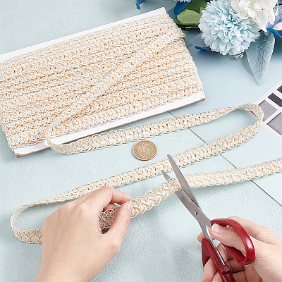 Polyester Braided Lace Trim OCOR-WH0078-09D-1
