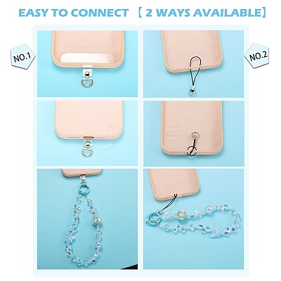 1Pc Glass Beaded Mobile Straps AJEW-SZ0002-83C-1
