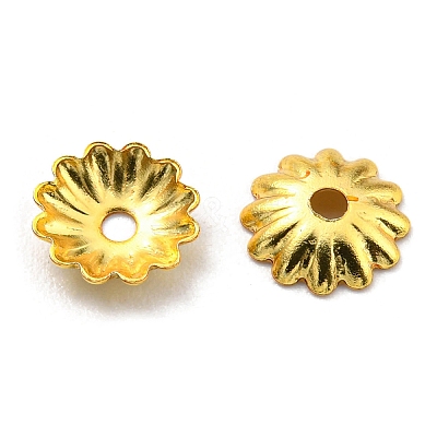 Rack Plating Brass Bead Caps X-KK-F856-03G-1