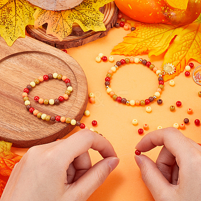 Thanksgiving Day Theme 1500Pcs 5 Colors Opaque Acrylic Beads MACR-SP0001-01A-03-1