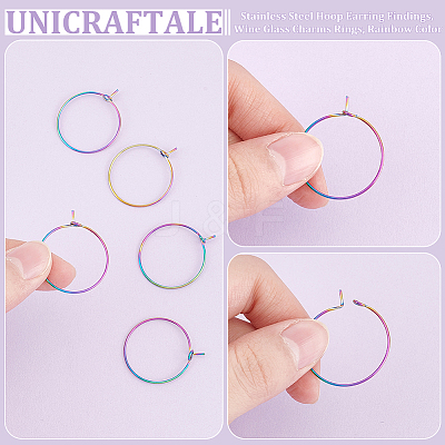 40Pcs 316L Surgical Stainless Steel Hoop Earring Findings STAS-UN0053-41M-1