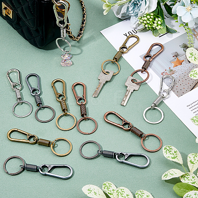 8Pcs 4 Colors Zinc Alloy Keychain Clasps FIND-HS0001-58-1