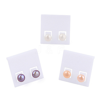 Dyed Natural Pearl Stud Earrings PEAR-N020-06C-1
