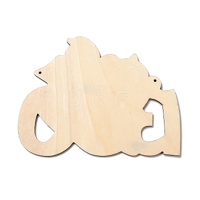 Single Face Printed Wood Big Pendants WOOD-I010-04E-1