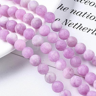Natural White Jade Bead Strands X-G-R297-8mm-50-1