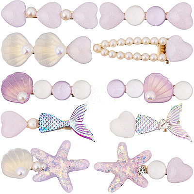 2 Bags 2 Styles Resin & Alloy Alligator Hair Clips AJEW-CY0001-39C-1