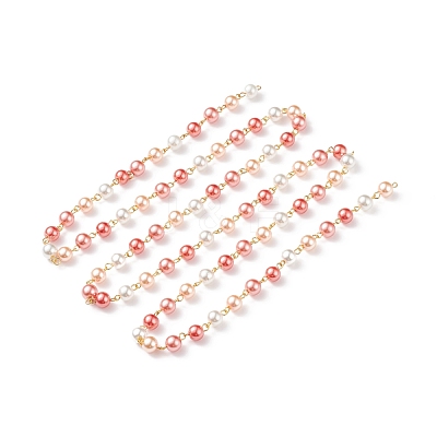 Handmade Glass Pearl Beaded Chain AJEW-JB01134-04-1