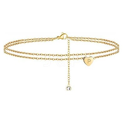 Heart Brass with Crystal Rhinestone Anklets FS-WGC43DA-07-1