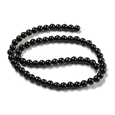 Natural Black Onyx Round Bead Strands G-R198-6mm-1