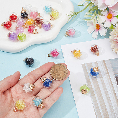 104Pcs 13 Colors Glass Globle Pendants GLAA-ME0001-29-1