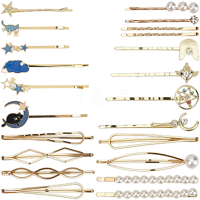 6 Bags 6 Styles Zinc Alloy Hair Bobby Pins PHAR-SP0001-01B-1