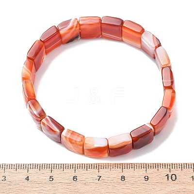 Dyed & Heated Natural Carnelian Faceted Beaded Stretch Bracelets for Women BJEW-K251-08G-1