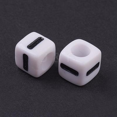 Acrylic Horizontal Hole Letter Beads PL37C9129-I-1