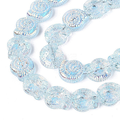 Electroplate Transparent Glass Beads Strands EGLA-Q136-02A-09-1