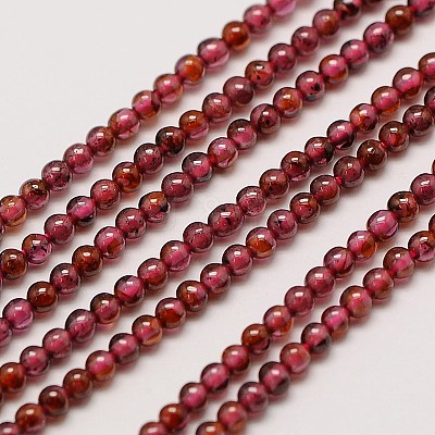 Grade AA Natural Gemstone Garnet Round Beads Strands X-G-A130-2mm-31-1