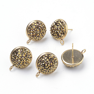 Polymer Clay Rhinestone Stud Earring Findings EJEW-S198-02-1
