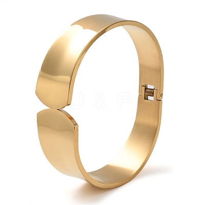 304 Stainless Steel Wide Cuff Bangles BJEW-G689-02G-1
