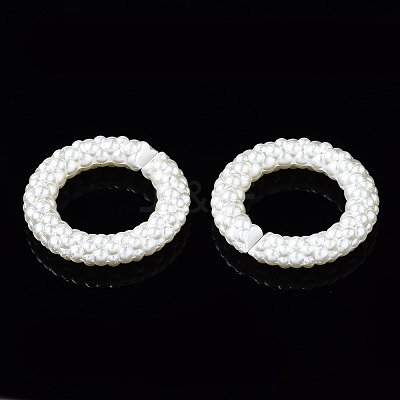 CCB Plastic Imitation Pearl Linking Rings CCB-Q091-013-1