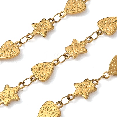 Hammered 304 Stainless Steel Triangle & Star Link Chains SA-CBA21A8-01G-04-1