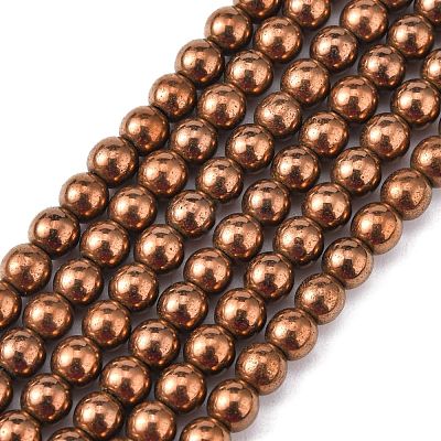 Non-magnetic Synthetic Hematite Beads Strands X-G-S096-4mm-4-1