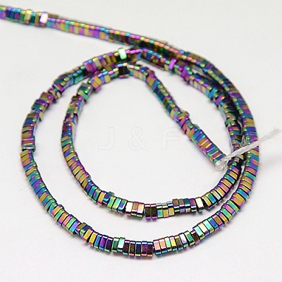 Electroplate Non-magnetic Synthetic Hematite Beads Strands G-J174-3x3mm-03-1
