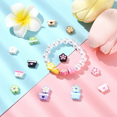 36pcs 18 Styles Baking Paint Alloy Beads FIND-CJ0004-21-1