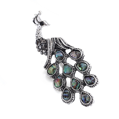 Personality Peacock Abalone Shell Brooch PW-WG0977F-01-1