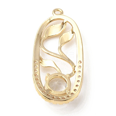 Brass with K9 Glass & Rhinestone Pendants KK-C024-05KCG-02-1