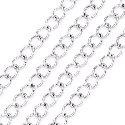 Tarnish Resistant 304 Stainless Steel Curb Chains CHS-F006-04B-P-1