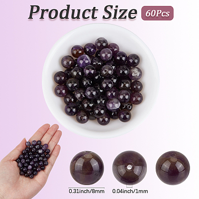 Natural Grade B Amethyst Beads G-PA0002-59C-1