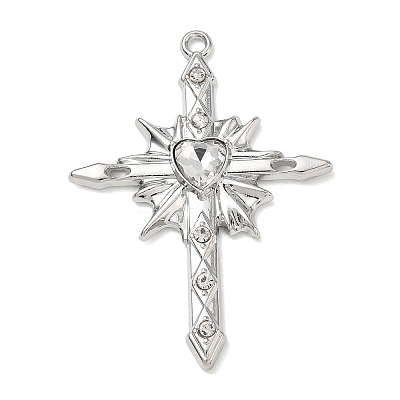 Alloy with Rhinestone Pendants AL-CBA4262-05P-03-1