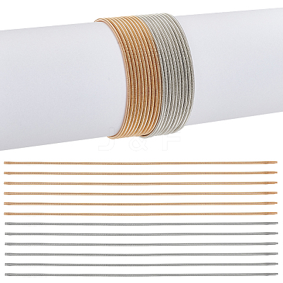 60Pcs 2 Colors Steel Wire Spring Stretch Bracelets Set BJEW-OC0001-19-1
