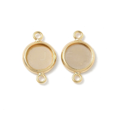 Flat Round Brass Connector Cabochon Settings KK-K414-13F-G-1