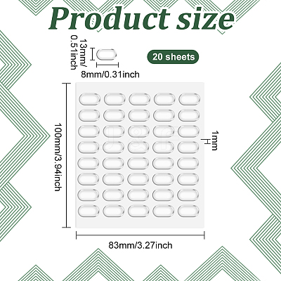 60Pcs Transparent Acrylic Double-sided Adhesive Stickers FIND-WH0139-98A-1