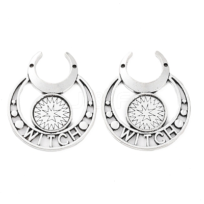 Retro Alloy Pendant Cabochon Settings FIND-C032-01AS-1