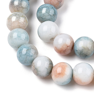 Ombre Effect Dyed Crackle Glass Beads X1-GLAA-T031-10mm-01C-1