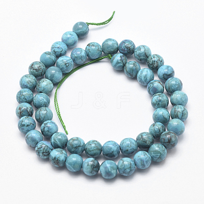 Natural Marble Beads Strands X-G-K211-8mm-E-1