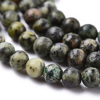 Natural African Turquoise(Jasper) Beads Strands X-G-N0188-02-3mm-1